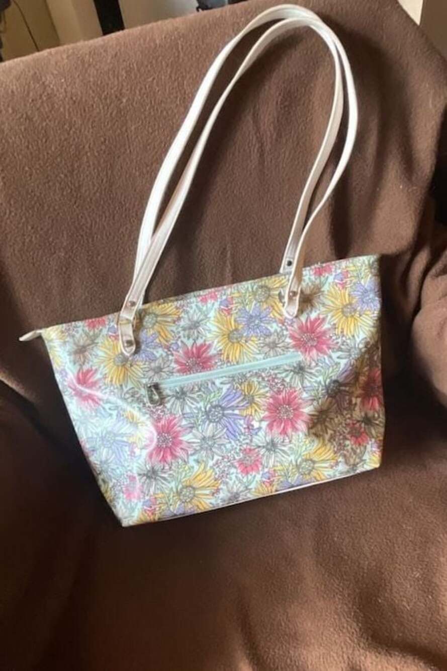 Sakroots Faux Leather Dopamine High Sunflower floral Dual Strap Purse